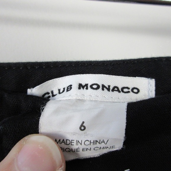 Club Monaco Shorts Micro Women 6 Black Cotton Zip Low Rise y2k Casual Preppy 208 - Picture 9 of 12